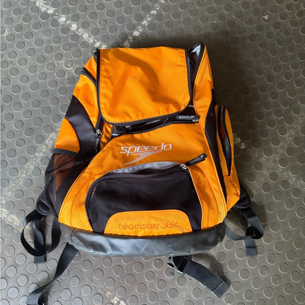 Speedo Teamster Backpack in Bold Orange and Black